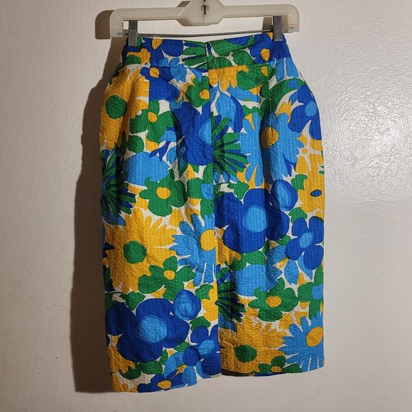 J Crew G4334 EUC sz 12P Tie Waist Puckered Morning Floral Pencil Bow Front Skirt - Picture 9 of 11
